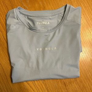 YOUNG LA LIGHT BLUE FITTED TEE SHIRT